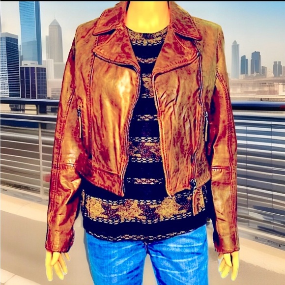 Authentic Levi’s Lambs Leather Moto Jacket - Picture 3 of 7